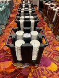 Restaurant China & Dish Caddys, 800 - 7in Vertex Plates / Platters w/ 4 Dish Caddy & Caddy Covers