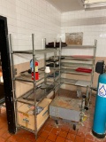 Lot of 2 Dunnage Shelving Units, 1 L-Shape, 1 72in x 18in x 48in
