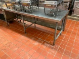 Stainless Steel Prep Table w/ Stainless Steel Side Panel, 96in x 30in x 34in H w/ Edlund Comm. Can
