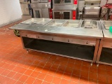 Duke Mfg. Model S5SR Natural Gas 5 Burner / 5 Pan Waterless Food Warmer Table w/ Lower Storage