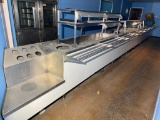 Stainless Steel Cafeteria Buffet Line, Salad Bar, Soup, Dessert, 6-Well Hot Food Table, Plate &