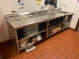 Win-Holt RAMAOM-TBL-97 Stainless Steel Server Station, Water Fountain, Ice Bin, Sink, Shelving