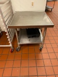 Mobile Stainless Steel Prep Table w/ Lower Shelf, 30in x 30in x 29in
