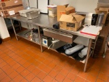 Stainless Steel Prep Table w/ Lower Shelf & Drawer, 96in x 30in x 34in H