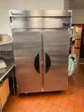 Victory Model VR-2 Stainless Steel Double Door Refrigerator, Mobile Casters