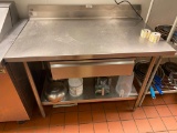 Win-Holt Stainless Steel Prep Table w/ Lower Shelf & Drawer, 48in x 30in x 36in H