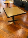 4 Restaurant Table, WGI Wood Goods Ind. 36in x 36in x 29in, Single Pedestal, Laminate Top, 4 x High