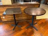 3 Matching Pub Tables, 2 48in x 42in H Round, 30in Square x 42in H