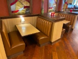 Four Single Banks of Booths, Each w/ 1 Table, 2 End Cap Booths, Tables 30in x 48in, Booths 48in Long
