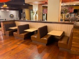 Bank of Booths, 3 Tables, 4 Booths, 2 End Caps, 2 Back to Backs, 30in x 48in Tables, 48in Booths