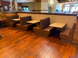 Bank of Booths, 3 Tables, 4 Booths, 2 End Caps, 2 Back to Backs, 30in x 48in Tables, 48in Booths