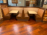 Bank of Booths, 2 Tables 30in x 48in Wall Mount, 3 Booths, 2 End Caps, 1 Double