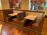 Bank of Booths, 2 Tables 30in x 48in Wall Mount, 3 Booths, 2 End Caps, 1 Double