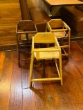 Lot of 3 Wooden Childs High Chairs