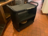 HD Commercial Utility Cart, 2 Lower Shelves, Mobile Casters 36in H 21in x 42in