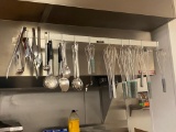 H.A. Sparke Co. Wall-Mount Rack 48in w/ Assorted Utensils, Tons, Whisks, Spoons