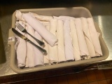 57 Rolled Linen Knife and Fork Sets, 57 Forks, 57 Knives, 57 Cloth Napkins