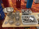 Stainless Steel Bread Baskets, Creamers, Footed Bowls & Large Serving Bowl