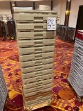 256 Restaurant China Coffee Mugs, 16 Racks, Dolly