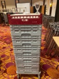 153 Glass Water Glasses, 7 Racks, Dolly