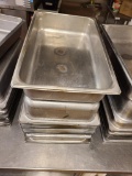 Lot of 10 Full Size Stainless Steel Steam Pans