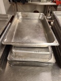 Lot of 10 Full Size Stainless Steel Steam Pans