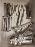 Large Group of Stainless Steel Serving Tongs