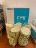 Full Case Monogram Laminated White Plates, Foam