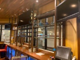 Custom Steel w/ Glass Shelves Back Bar Shelving Units, Buyer to Remove