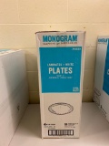 Case of Monogram Laminated White Plates, 500 Plates 9in