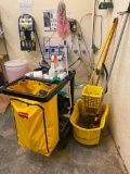 Newer Janitorial Cart and Mop Bucket