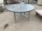 Patio Table, Aluminum Like Frame, Plexiglass Top, 48in Round (May Have Minor Imperfections on Top)