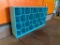 Aqua Painted Wooden Cube Style Storage Cabinet, Waved Water Design