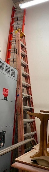 Large Fiberglass Extension Ladder and A-Frame Ladder - Approx. 12ft and 28ft