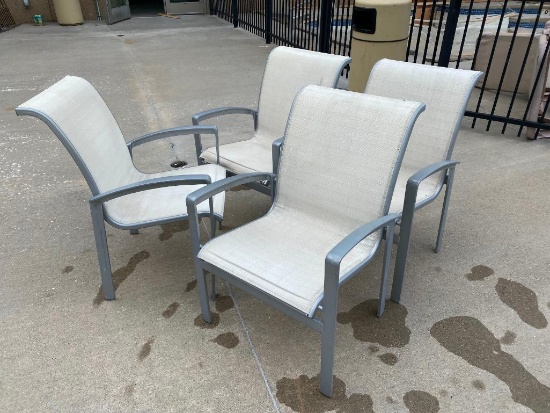 Lot of 8 Tropitone Patio Chairs, Some Fabric May Have Small Tears or Rips