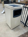Indoor / Outdoor Trash Receptacle w/ Tray Storage Area On Top