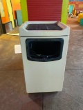 Indoor / Outdoor Trash Receptacle w/ Tray Storage Area On Top