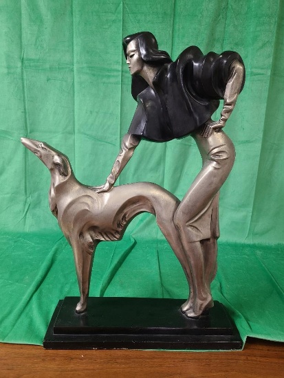 "Evening Stroll" by Alexander Danel - Austin Productions Art Deco Statue -- 27" TALL!!