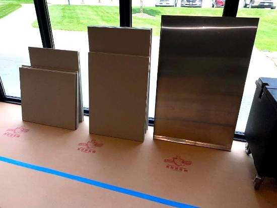 Group of New Unused Cafeteria Decor Buffet Fronts & Stainless Steel Table Top (47.5in x 30.25in)