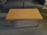 Matching Coffee Table & End Table, Blonde, Solid Wood - 44in x 18in x 16in, 26in x 22in x 20in