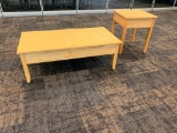 Solid Wood Coffee Table and End Table, University Loft Co. 48in x 24in x 17in H & 21in x 21in x 24in