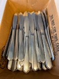 Lot of 68, World No. 61 8-1/2in Stainless Steel Butter Knives
