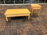 Solid Wood Coffee Table and End Table, University Loft Co. 48in x 24in x 17in H & 21in x 21in x 24in