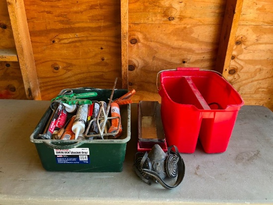 Respirator, Caulk, Sealants, Mixing Bit, Bucket, Trowel Tray, Caulk Guns