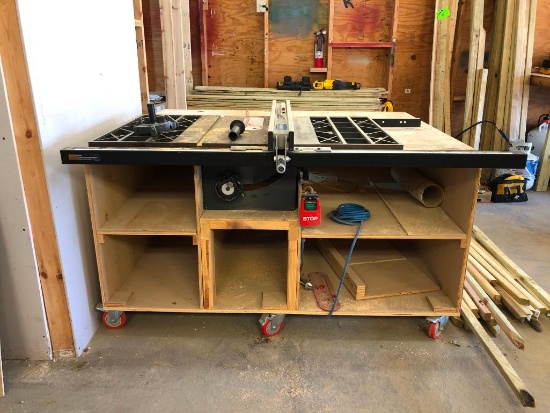 Craftsman 10in Table Saw w/ Custom Made Cabinet w/ HD Casters, High Quality Fence, VG Condition