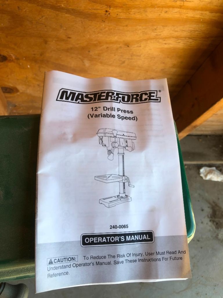 Master-Force Variable Speed Drill Press 