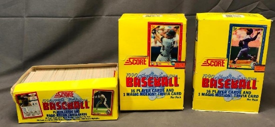 (3) 1990 SCORE Major League Baseball Wax Pack (16) Player Cards & (1) Magic Motion Trivia Cards Each