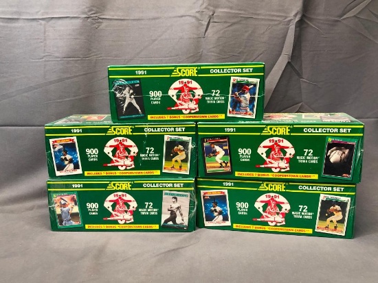 (5) SCORE 1990 Major League Baseball Collector Sets Product #99161 - Factory Sealed