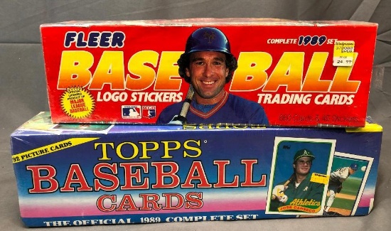 Lot of 2; 1989 Baseball Cards - Fleer Baseball Logo Stickers & Trading Cards & Topps Official