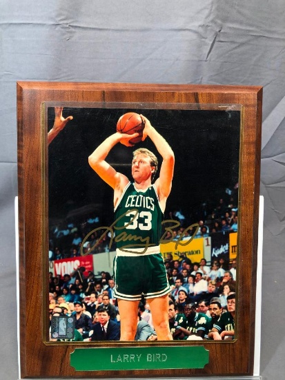 Signed LARRY BIRD Photograph Plaque - NBA Official Licensed 097857883